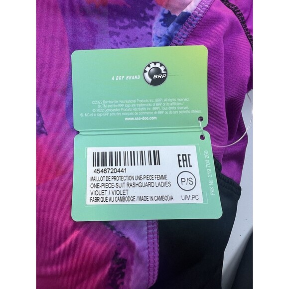 Sea-Doo Women's Small One Piece Rash Guard Swimsuit UV Protection Surfing  NWT - Picture 9 of 9